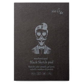 Skizzenblock schwarzes Papier, Authentic A4 - 30 Blatt,...