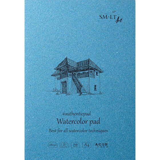 Skizzenblock Authentic DIN A4 - weißes Aquarell Papier, 35 Blatt, 280 g/qm