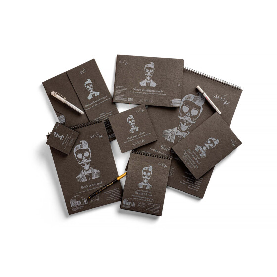 Authentic schwarzes Papier 165g/qm - 7 Formate