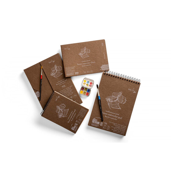 Authentic braunes Aquarellpapier 280g/qm - 3 Formate