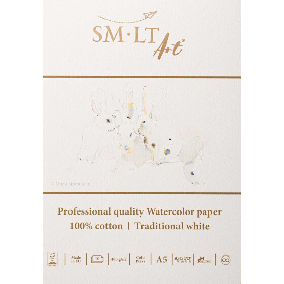 Künstler Aquarellblock A5 - 100% Cotton, 400g/qm, 10 Blatt