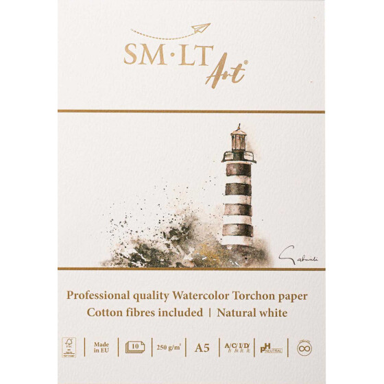 Künstler Aquarellblock A5 - Torchon, 250g/qm, 10 Blatt