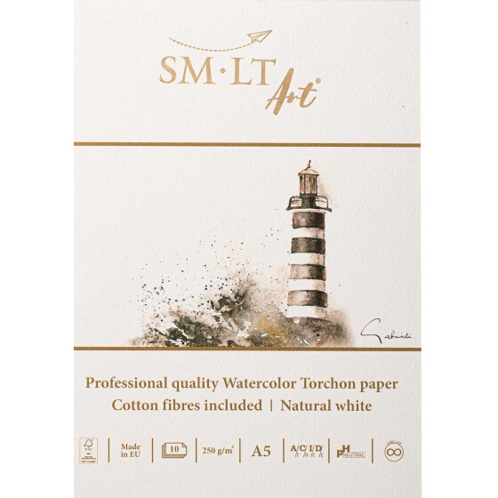 Künstler Aquarellblock DIN A5 - Torchon, 250 g/qm, 10 Blatt