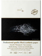 Zeichenblock DIN A3 - synthetisch schwarzes Papier, 155 g/qm, 10 Blatt