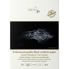 Zeichenblock DIN A4 - synthetisch schwarzes Papier, 155...
