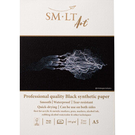 Zeichenblock DIN A5 - synthetisch schwarzes Papier, 155...