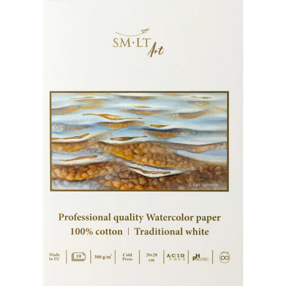 Künstler Aquarellblock 20x28 cm - 100% Cotton, 300g/qm, 10 Blatt