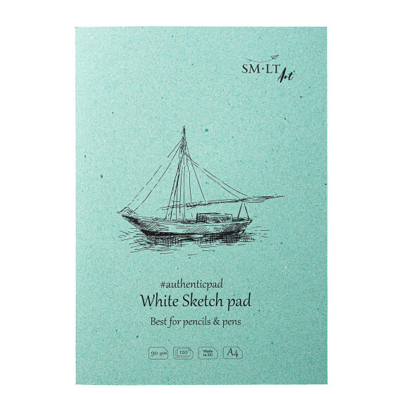 Skizzenblock Authentic DIN A4 - hochweißes Papier, matt, 120 Blatt 90 g/qm