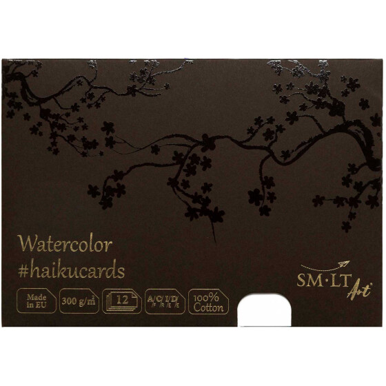 Aquarellkarten A5, 300 g/qm, 100% Baumwolle, matt - 12er Kartonschachtel