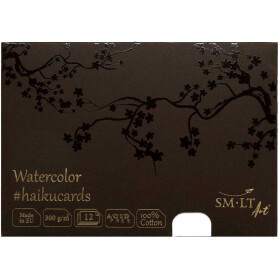 Aquarellkarten A5, 300 g/qm, 100% Baumwolle, matt - 12er...
