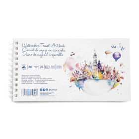 Spiral-Reisetagebuch Aquarell 260g/qm,  15x28cm - 25 Blatt