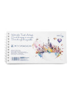 Spiral-Reisetagebuch Aquarell 260g/qm,  15x28cm - 25 Blatt