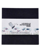 Aquarell Leporello, 300 g/qm 100% Cotton, 14x14 cm - 6 gefaltet Seiten