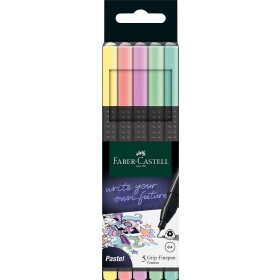 Fineliner FINEPEN Grip pastell Black Edition 0,4 mm - 5er...