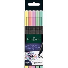Fineliner FINEPEN Grip pastell Black Edition 0,4 mm - 5er...