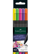 Fineliner FINEPEN Grip NEON Black Edition 0,4 mm - 5er Kartonetui