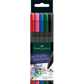 Fineliner FINEPEN Grip basic Black Edition 0,4 mm - 5er...