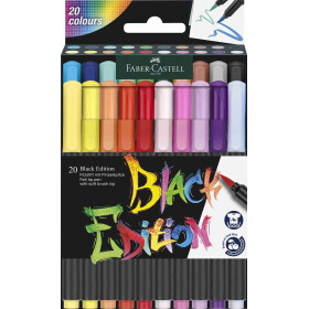 Filzstift Pinselspitze Black Edition - 20er Kartonetui