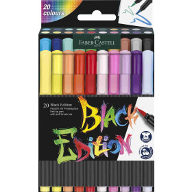 Filzstift Pinselspitze Black Edition - 20er Kartonetui