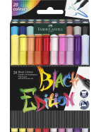 Filzstift Pinselspitze Black Edition - 20er Kartonetui