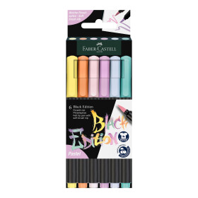 Filzstift Pinselspitze Pastell Black Edition - 6er...