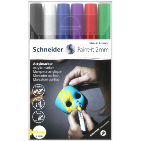 Acrylmarker Paint-It 310 2mm - Set 1 6er Etui, farbig...