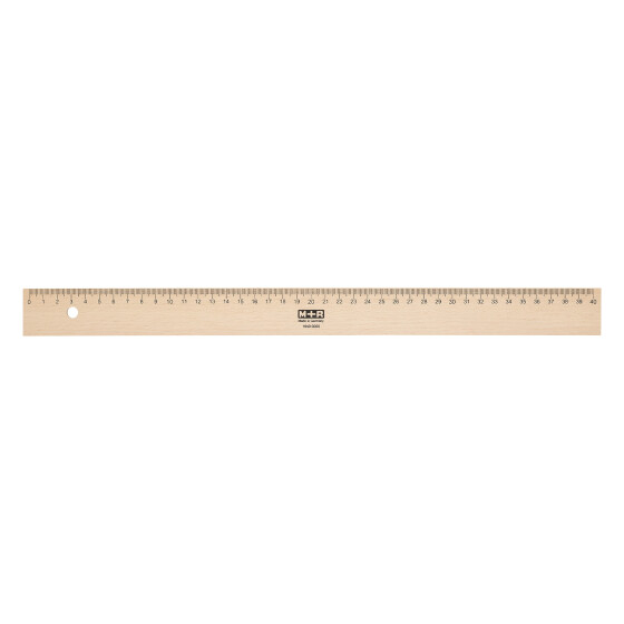 Holzlineal 40 cm Buche Metalleinlage