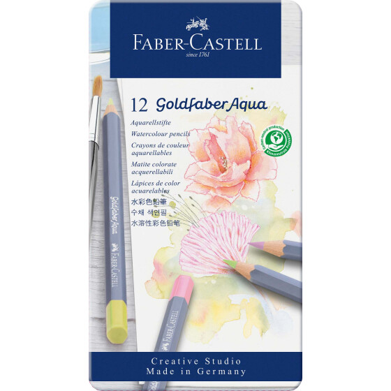 Aquarellstift Goldfaber Aqua Pastell - 12er Metalletui