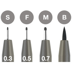 Tuschestift Pitt Artist Pen warm grey IV, S, F, M, B -...