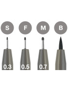Tuschestift Pitt Artist Pen warm grey IV, S, F, M, B - 4er Etui Farbe 273