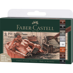 Tuschestift Pitt Artist Pen Classic-Farben - 8er Etui