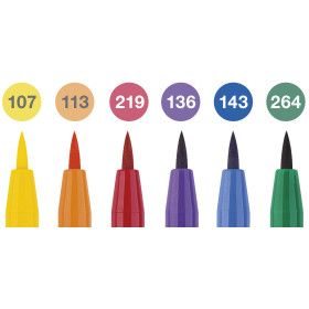 Tuschestift Pitt Artist Pen Colour wheel - 6er Etui