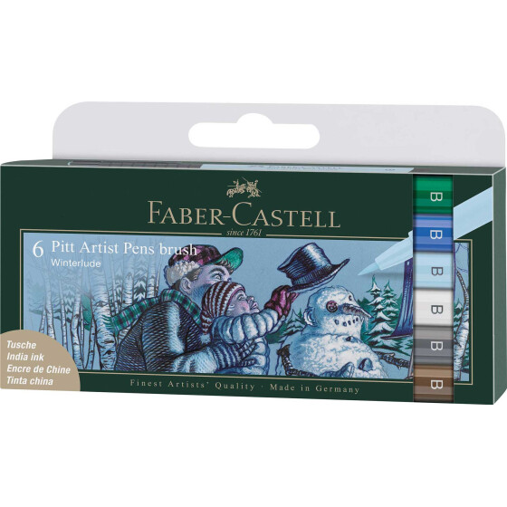 Tuschestift PITT Artist Pen Brush - 6er Etui Winter