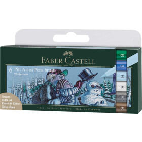Tuschestift Pitt Artist Pen Brush - 6er Etui Winter