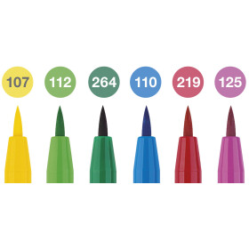 Tuschestift PITT Artist Pen Brush - 6er Etui Frühling