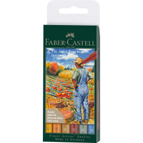 Tuschestift Pitt Artist Pen Brush - 6er Etui Herbst