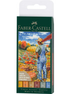 Tuschestift Pitt Artist Pen Brush - 6er Etui Herbst