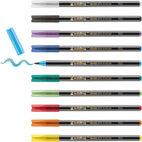 Fasermaler mit Pinselspitze 1340 - 10er Set Glitzerstifte