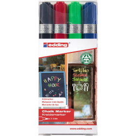Kreidemarker 4095 Rundspitze 2-3 mm - 4er Set sort.