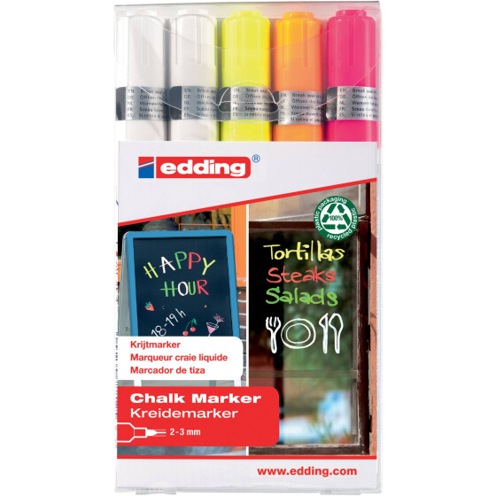 Kreidemarker 4095 Rundspitze 2-3 mm - 5er Set farbig sortiert