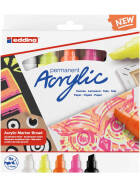 Acrylmarker 5000/5S breit, Keilspitze 5-10 mm - 5er Etui Kombination "neon"