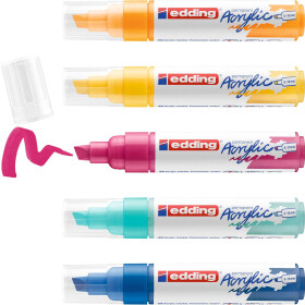 Acrylmarker 5000/5S breit, Keilspitze 5-10 mm - 5er Etui...