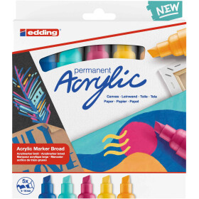 Acrylmarker 5000/5S breit, Keilspitze 5-10 mm - 5er Etui...