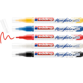 Acrylmarker 5300 fein Rundspitze 1-2 mm - 5er Etui basic