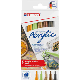 Acrylmarker 5300 fein Rundspitze 1-2 mm- 5er Set Naturfarben