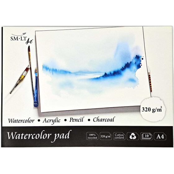 Traditioneller Aquarellblock A4 - Cold-Press, 10 Blatt, 320 g/qm