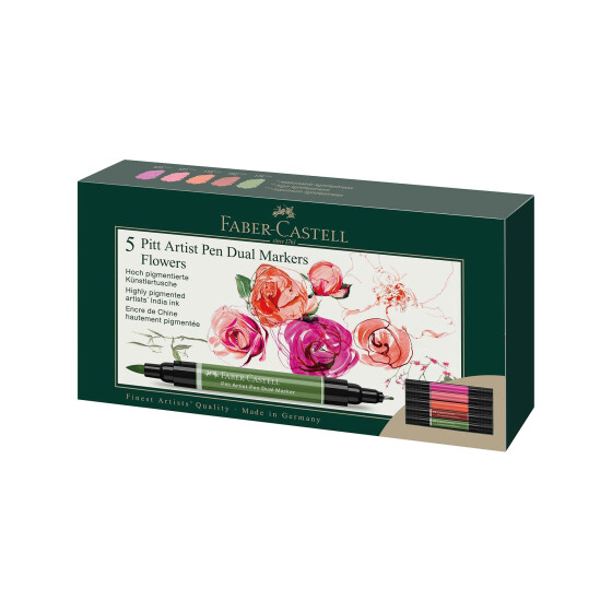 Dualmarker Pitt Artist Pen - 5er Etui Flowers