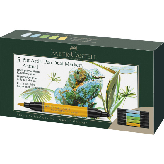 Dualmarker PITT® Artist Pen - 5er Etui Tiere