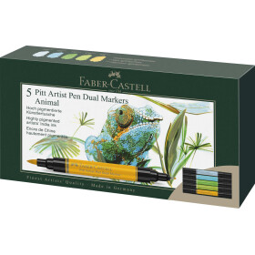 Dualmarker PITT® Artist Pen - 5er Etui Tiere