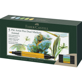 Dualmarker PITT® Artist Pen - 5er Etui Tiere